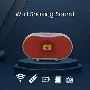 MZ M15 Bluetooth Portable Dual Speaker USB and TF-Card Music Playback, Line-in Connectivity, Rechargeable Battery, FM Radio